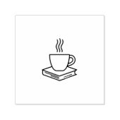 Kaffee- und Buchbibliotheksstempel Permastempel (Design)