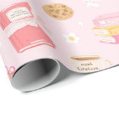 Kaffee und Bücher Geschenkpapier (Rolleneckpunkt)