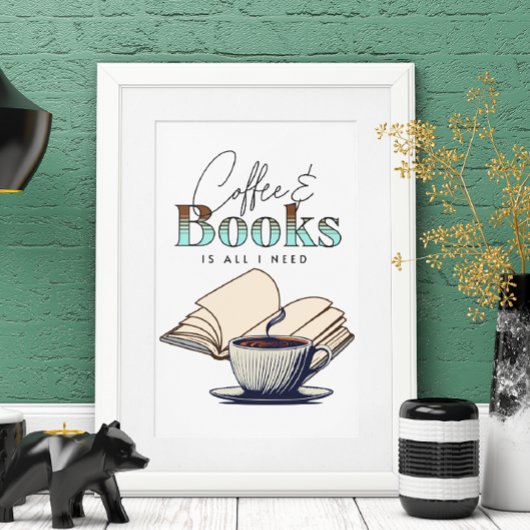 Kaffee und Bücher ist alles, was ich für Typografi Poster