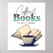 Kaffee und Bücher ist alles, was ich für Typografi Poster (Vorne)