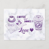 Kaffee und Bücher Niedlich lesen Postkarte (Vorderseite)