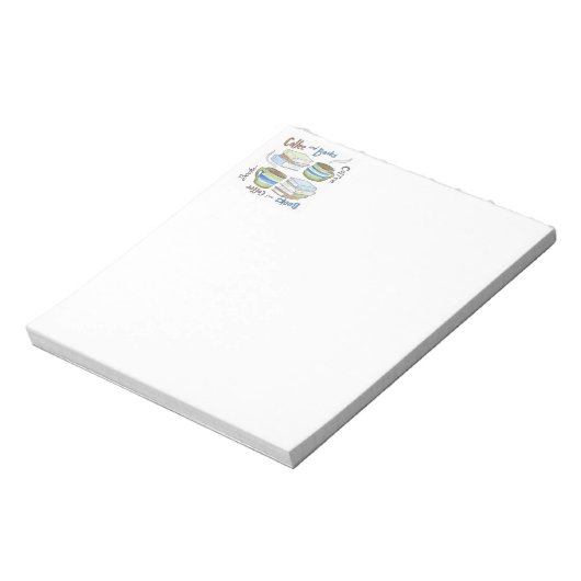 Kaffee und Bücher Notizblock (Rotiert)