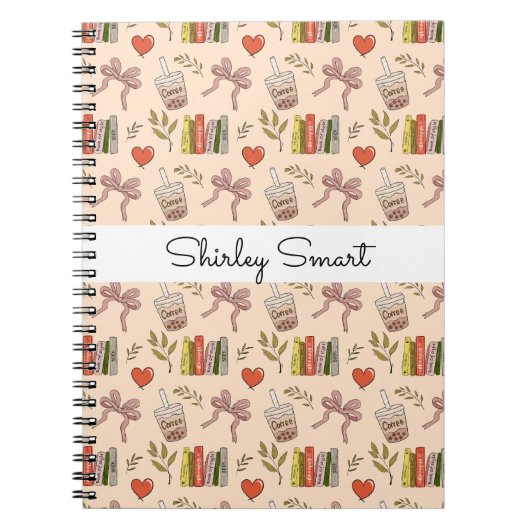 Kaffee und Bücher Notizbuch – Gemütliche Leserin Ä (Vorderseite)