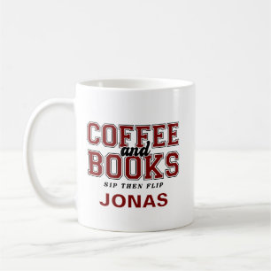 Kaffee und Bücher - Schlürfen dann umblättern Buch Kaffeetasse