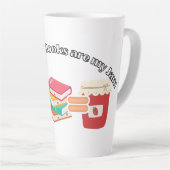 Kaffee und Bücher sind meine große Latte-Tasse Milchtasse (Rechte Ecke)