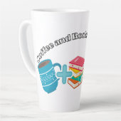 Kaffee und Bücher sind meine große Latte-Tasse Milchtasse (Linke Ecke)