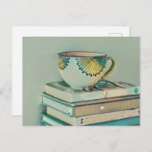 Kaffee- und Bücherliebhaber Postkarte (Vorne/Hinten)