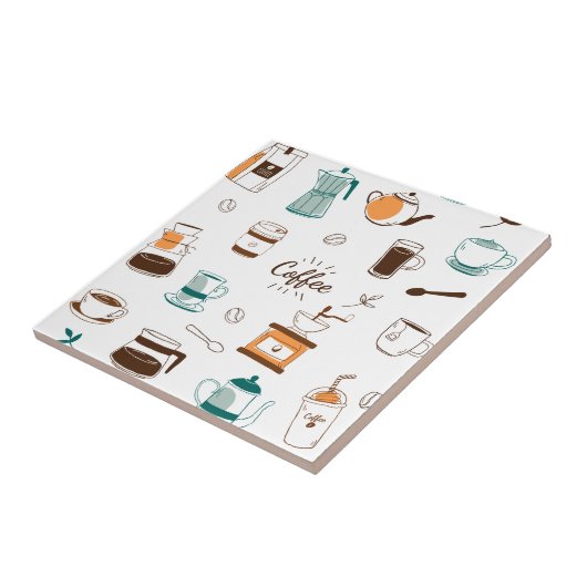 Kaffee und Café Muster Fliese (Seite)