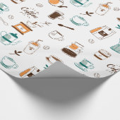 Kaffee und Café Muster Geschenkpapier (Ecke)