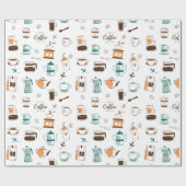 Kaffee und Café Muster Geschenkpapier (Flach)