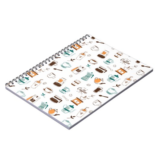 Kaffee und Café Muster Notizblock (Linke Seite)