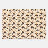 Kaffee und Café Pattern Geschenk Geschenkpapier Set (Vorderseite)