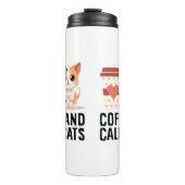 Kaffee und Calico Katzen Funny Calico Cat Thermosbecher (Vorderseite)