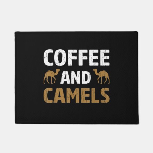 Kaffee und Camels Funny Camel Animal Lover Graphic Fußmatte (Vorderseite)