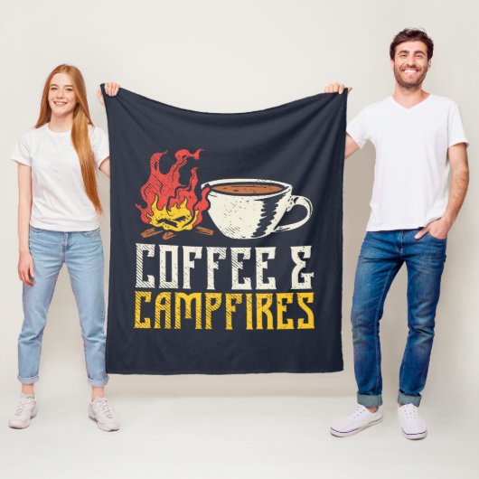 Kaffee und Campfire Camping Abenteuer Fleecedecke (Beispiel)