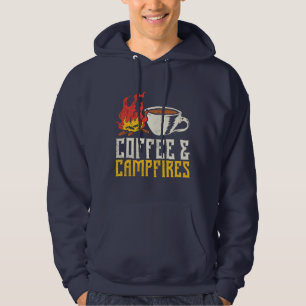 Kaffee und Campfire Camping Abenteuer Hoodie