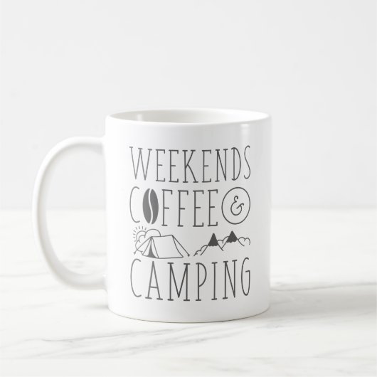 Kaffee und Camping wochentags Kaffeetasse (Links)
