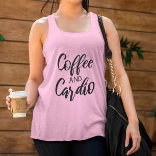Kaffee und Cardio Funny Workout Fitness Tank Top