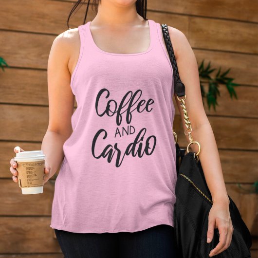 Kaffee und Cardio Funny Workout Fitness Tank Top
