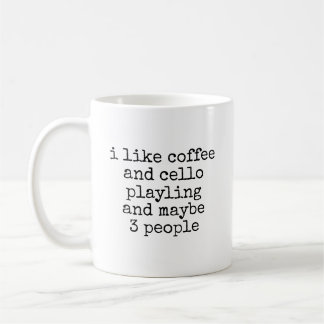 Kaffee und Cello spielen lustiger Cellist Spieler Kaffeetasse