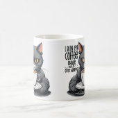 Kaffee und Chaos, Cat, Cat und Coffee Spaß Kaffeetasse (Mittel)