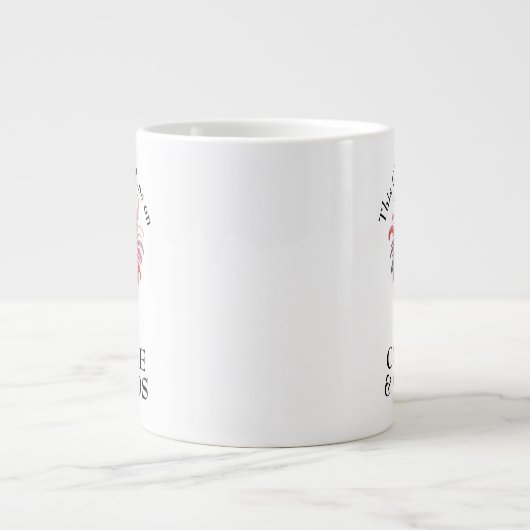 Kaffee und Chaos Funny Sprichwort Jumbo-Tasse (Vorderseite)