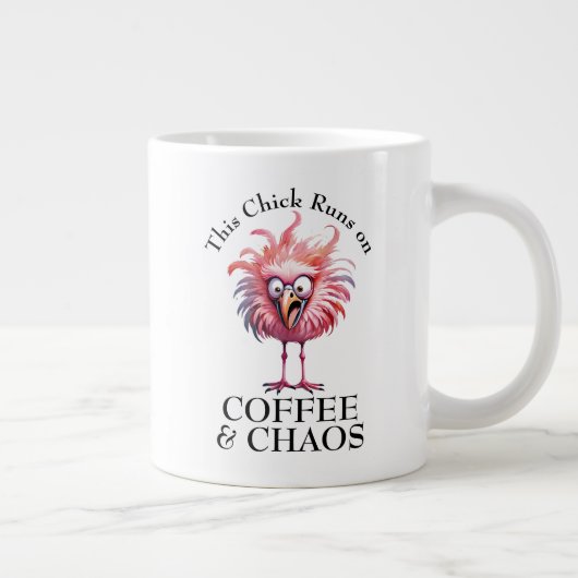 Kaffee und Chaos Funny Sprichwort Jumbo-Tasse (Rechts)