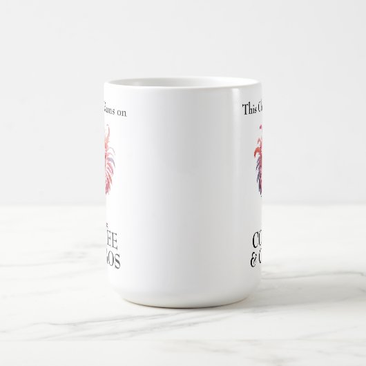Kaffee und Chaos Funny Sprichwort Kaffeetasse (Mittel)