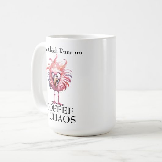 Kaffee und Chaos Funny Sprichwort Kaffeetasse (Vorderseite Links)