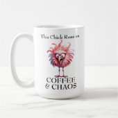 Kaffee und Chaos Funny Sprichwort Kaffeetasse (Links)