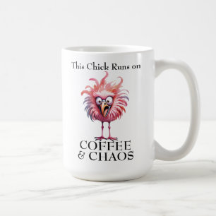 Kaffee und Chaos Funny Sprichwort Kaffeetasse