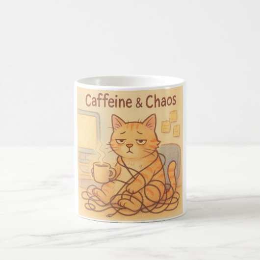 Kaffee und Chaos Kaffeetasse (Mittel)