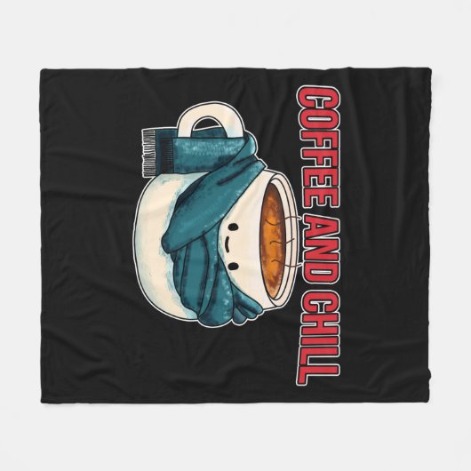 Kaffee und Chill Fleecedecke (Vorderseite (Horizontal))