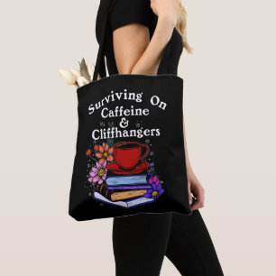 Kaffee und Cliffhanger Bunt Tasche