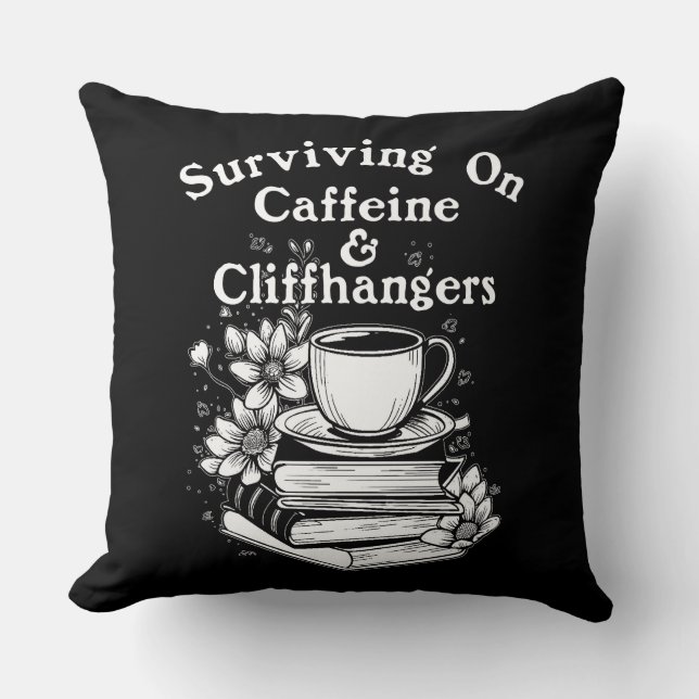 Kaffee und Cliffhanger Kissen (Vorderseite)