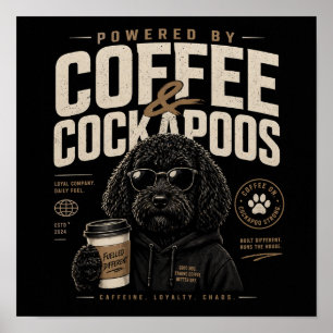 Kaffee und Cockapoos Wandkunst Druck Poster