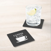Kaffee und Coco-Firmenname Rechteckiger Pappuntersetzer (Vor Ort)