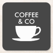 Kaffee und Coco-Firmenname Rechteckiger Pappuntersetzer (Vorderseite)