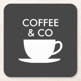 Kaffee und Coco-Firmenname Rechteckiger Pappuntersetzer
