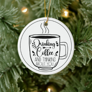 Kaffee und Coffein trinken Liebhaber des Sonnenunt Keramik Ornament
