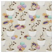 Kaffee- und Cookie-Leckereien-Muster Stoff (Nahaufnahme)