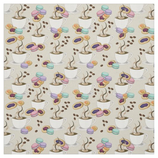 Kaffee- und Cookie-Leckereien-Muster Stoff (Muster)