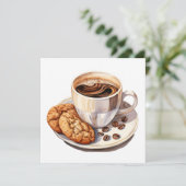 Kaffee und Cookies Anmerkung Karte (Stehend Vorderseite)