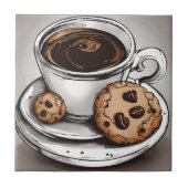 Kaffee und Cookies Fliese (Vorderseite)