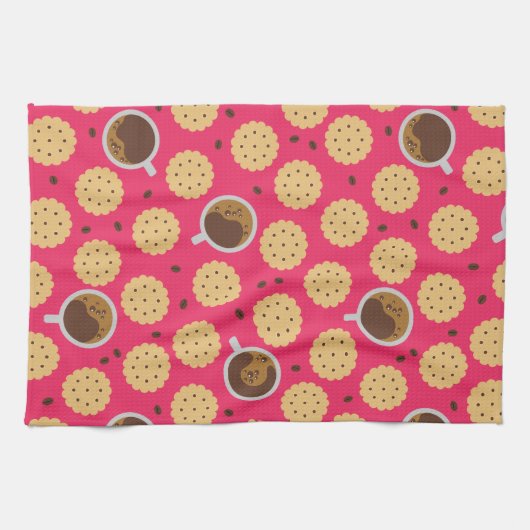 Kaffee und Cookies Geschirrtuch (Horizontal)