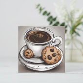 Kaffee und Cookies Karte (Stehend Vorderseite)