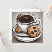 Kaffee und Cookies Karte (Vorderseite/Rückseite Beispiel)