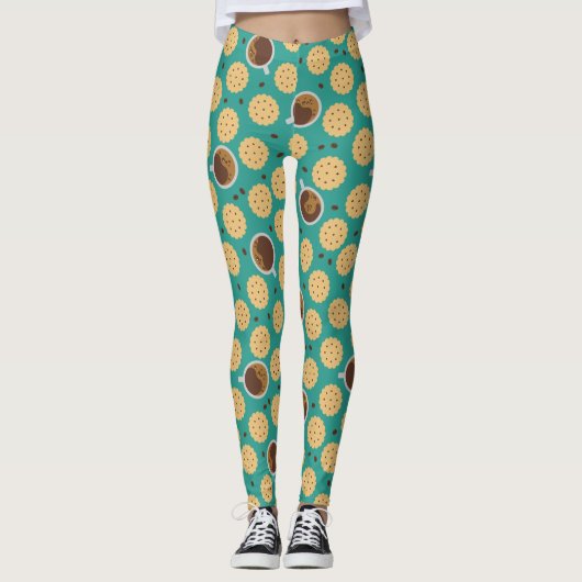 Kaffee und Cookies Leggings (Vorderseite)