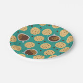 Kaffee und Cookies Pappteller (Schrägansicht)