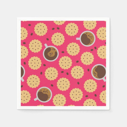 Kaffee und Cookies Serviette (Vorderseite)